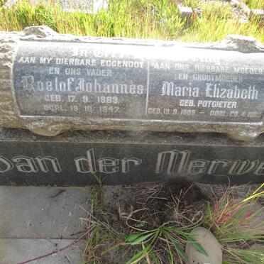 MERWE Roelof Johannes, van der 1883-1947 & Maria Elizabeth POTGIETER 1885-1965