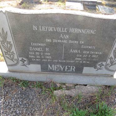 MEYER Daniel B. 1901-1962 & Anna SNYMAN 1907-1969