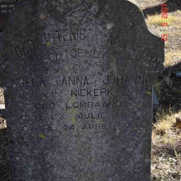 NIEKERK Engela  Anna Johanna, van nee LOMBAARD 1882-1919