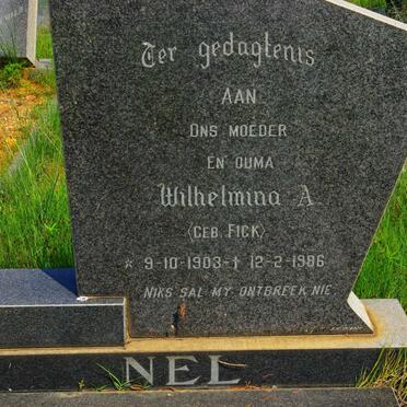 NEL Wilhelmina A. nee FICK 1903-1986