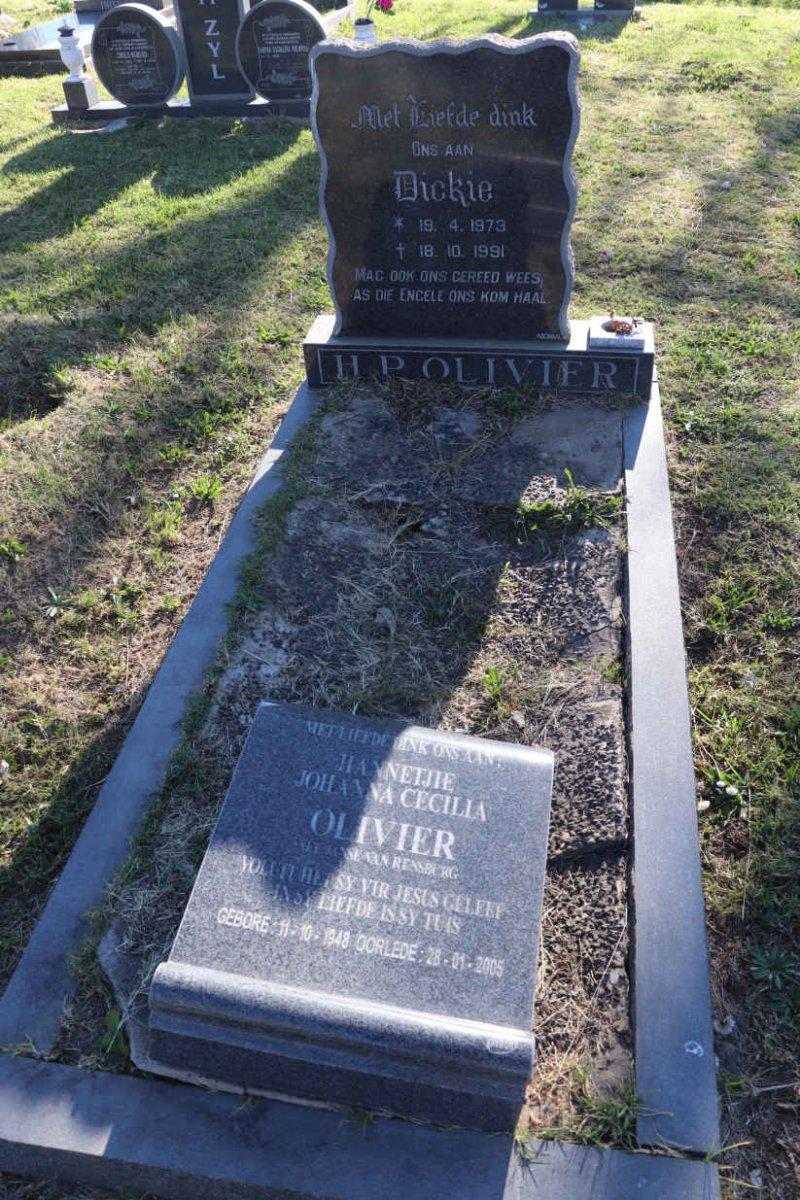 OLIVIER H.P. 1973-1991 :: OLIVIER Hennetjie Johanna Cecilia nee JANSE VAN RENSBURG 1948-2005