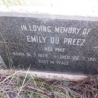 PREEZ Emily, du nee PIKE 1925-1961