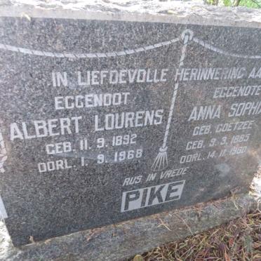 PIKE Albert Lourens 1892-1968 & Anna Sophia COETZEE 1885-1960