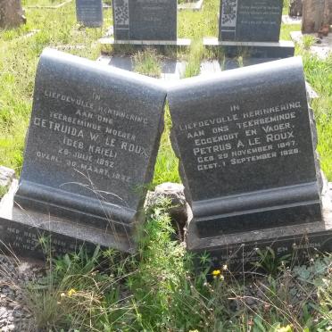ROUX Petrus A., le 1847-1928 &amp; Gertruida W. KRIEL 1852-1932