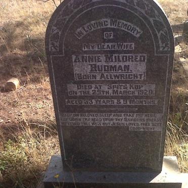 RUDMAN Annie Mildred nee ALLWRIGHT -1920