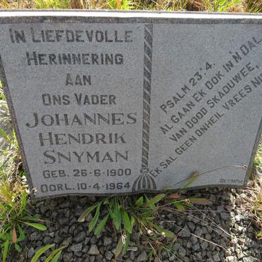 SNYMAN Johannes Hendrik 1900-1964