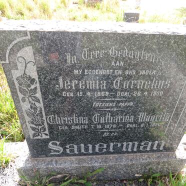 SAUERMAN Jeremia Cornelius 1869-1950 & Christina Catharina Magrita SMITH 1876-1971