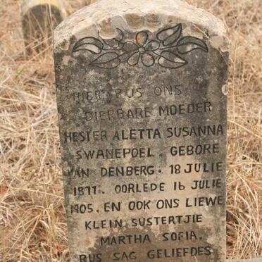 SWANEPOEL Hester Aletta Susanna nee VAN DEN BERG 1811-1905 :: SWANEPOEL Martha Sofia 