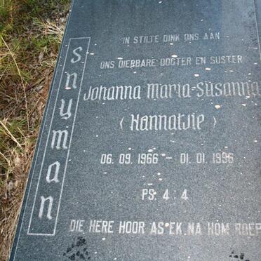 SNYMAN Johanna Maria Susanna 1966-1996