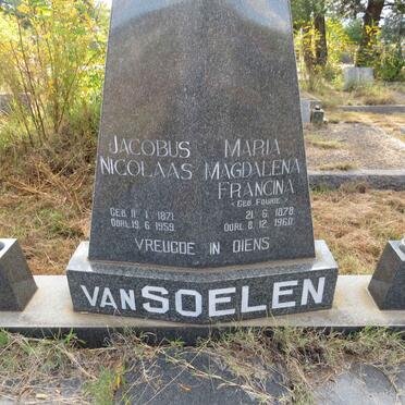 SOELEN Jacobus Nicolaas, van 1871-1959 & Maria Magdalena Francina FOURIE 1878-1960