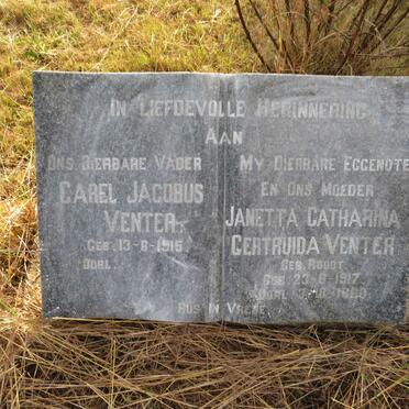 VENTER Carel Jacobus 1915- & Janetta Catharina Gertruida ROODT 1917-1960