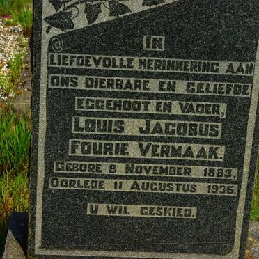 VERMAAK Louis Jacobus Fourie 1883-1936