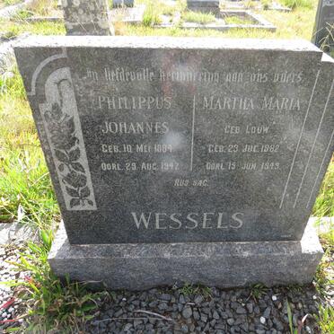 WESSELS Philippus Johannes 1884-1947 & Martha Maria LOUW 1882-1949