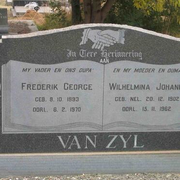 ZYL Frederik George, van 1893-1970 &amp;  Wilhelmina Johanna NEL 1902-1962