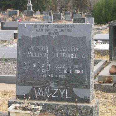 ZYL Peter William, van 1903-1982 &amp; Jacoba Petronella NEL 1906-1984