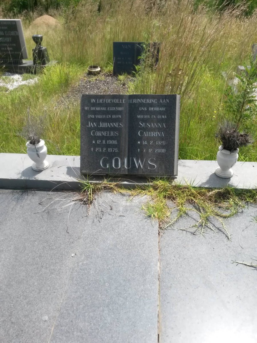 GOUWS Jan Johannes Cornelius 1906-1975 &amp; Susanna Cathrina 1920-2000