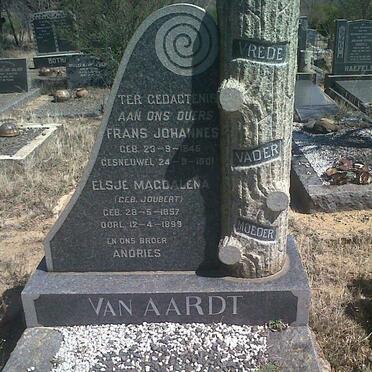 AARDT Frans Johannes, van 1845-1901 &amp; Elsje Magdalena JOUBERT 1857-1899 :: VAN AARDT Andries