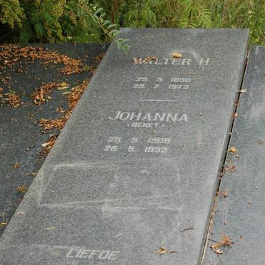 ANDERSON Walter H. 1898-1973 &amp; Johanna BEKET 1908-1992