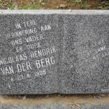 BERG Nicolaas Hendrik, van der 1909-