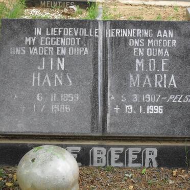 BEER J.I.N., de 1899-1986 &amp; M.D.E. PELSER 1907-1996