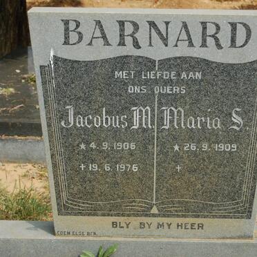 BARNARD Jacobus M. 1906-1976 &amp; Maria S. 1909-