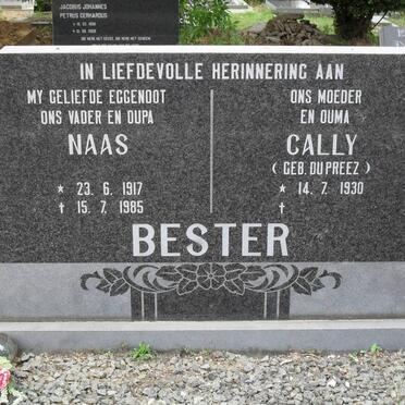 BESTER Naas 1917-1985 &amp; Cally DU PREEZ 1930-