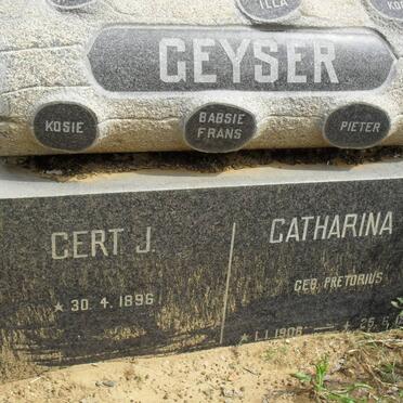 GEYSER Gert J. 1896- &amp; Catharina B. PRETORIUS 1906-1975
