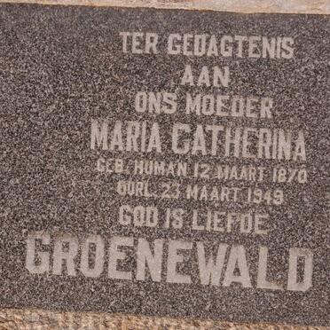 GROENEWALD Maria Catherina nee HUMAN 1870-1949