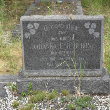 HERBST Johanna E.H. nee CORDIER 1881-1988