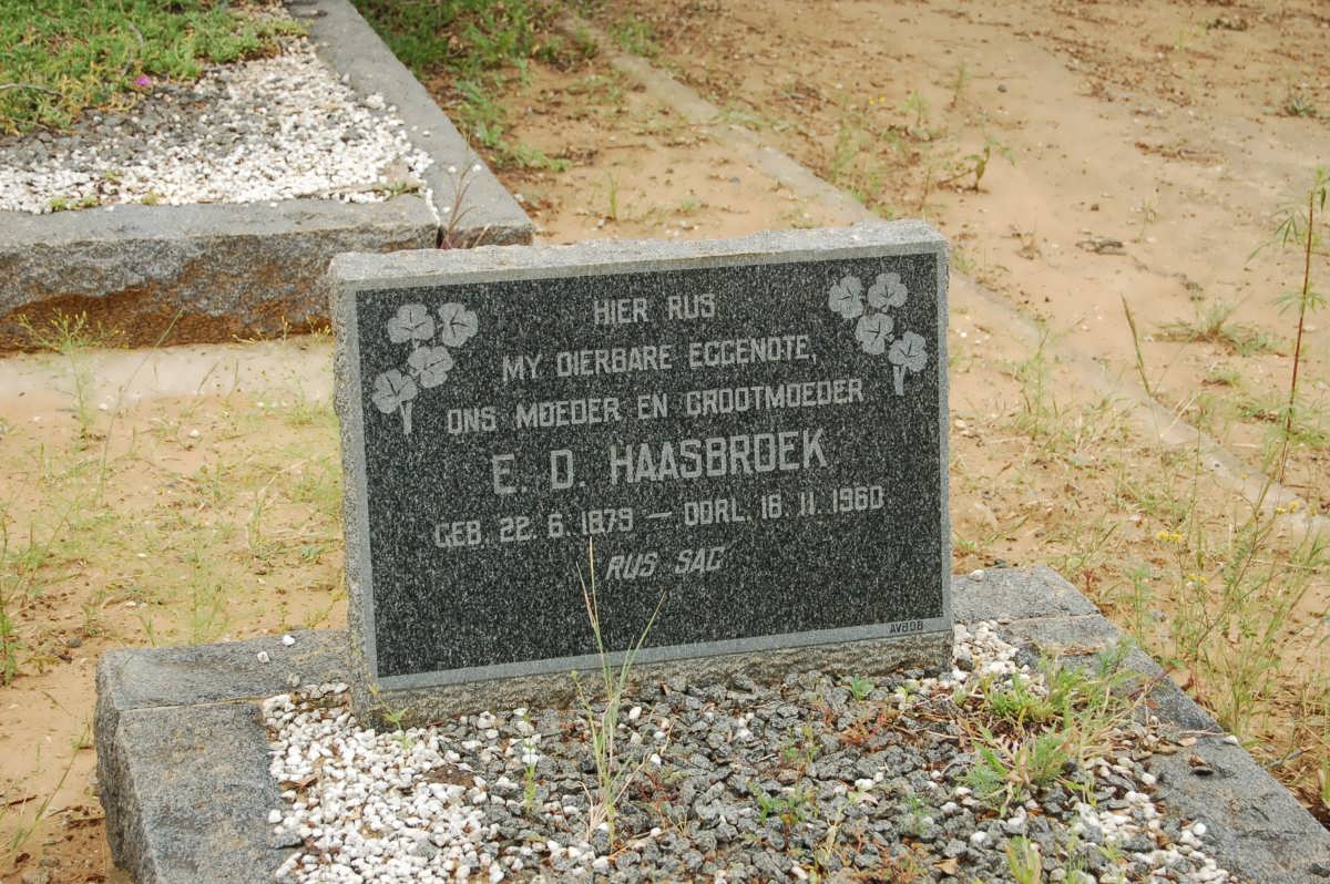 HAASBROEK E.D. 1879-1960