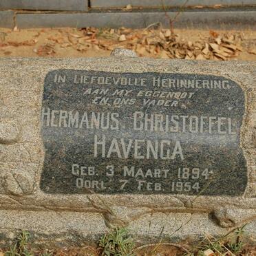 HAVENGA Hermanus Christoffel 1894-1954