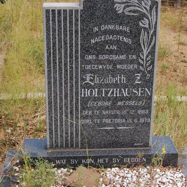 HOLTZHAUSEN Elizabeth Z. nee WESSELS 1883-1979