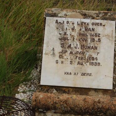 HUMAN P.J. 1852-1925 &amp; S.M.J. BADENHORST 1854-1938