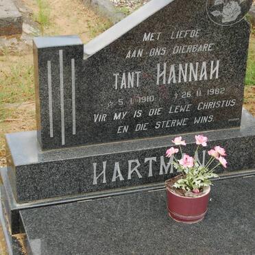 HARTMAN Hannah 1910-1982 :: WYK Riana, van 1963-2005