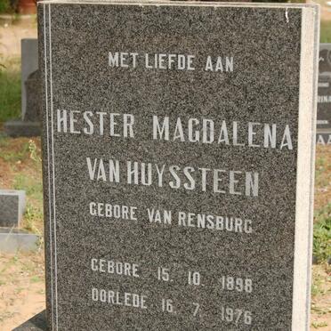 HUYSSTEEN Hester Magdalena, van nee VAN RENSBURG 1898-1976