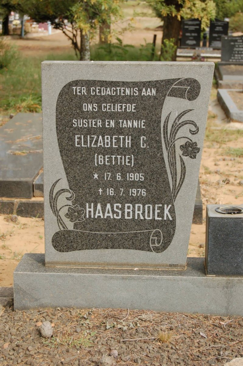 HAASBROEK Elizabeth C. 1905-1976