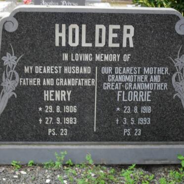HOLDER Henry 1906-1983 &amp; Florrie 1918-1993