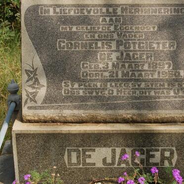 JAGER Cornelis Potgieter, de 1897-1950