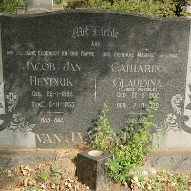 JAARSVELD Jacob Jan Hendrik, van 1896-1953 &amp; Catharina Glaudina WESSELS 1902-1970
