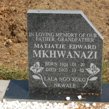 MKHWANAZI Matjatje Edward 1924-2003