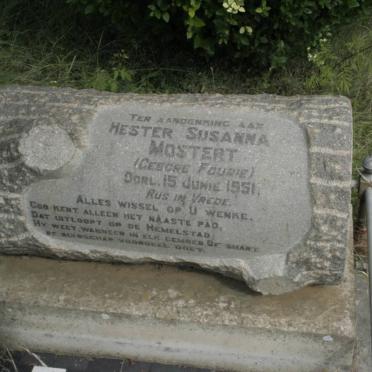 MOSTERT Hester Susanna nee FOURIE -1951