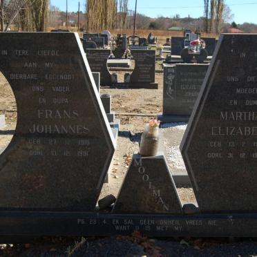 MOOLMAN Frans Johannes 1915-1991 &amp; Martha Elizabeth 1916-1992