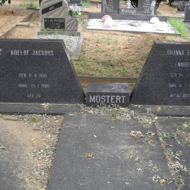 MOSTERT Roelof Jacobus 1895-1985 &amp; Johanna Ethrecia NAUDE 18?6-1980