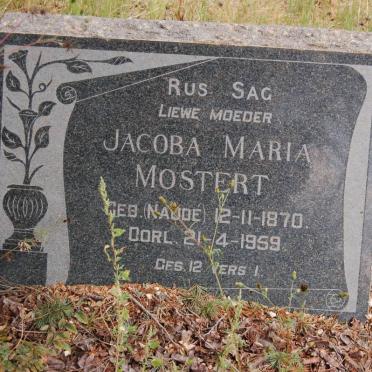 MOSTERT Jacoba Maria nee NAUDé 1870-1959