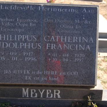 MEYER Philippus Rudolphus 1917-1996 &amp; Catherina Francina 1920-1997