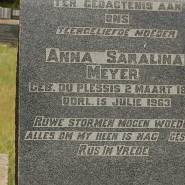 MEYER Anna Saralina nee DU PLESSIS 1876-1963