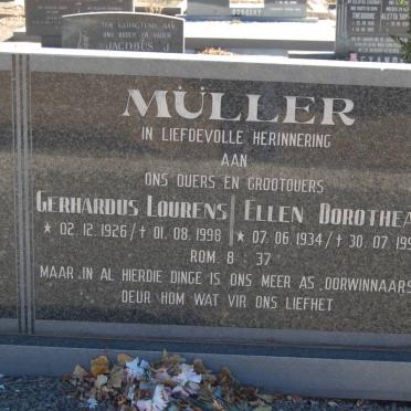 MüLLER Gerhardus Lourens 1926-1998 &amp; Ellen Dorothea 1934-1998