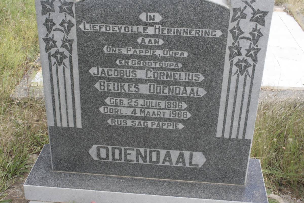 ODENDAAL Jacobus Cornelius Beukes 1896-1986