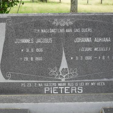 PIETERS Johannes Jacobus 1906-1980 &amp; Johanna Adriana WESSELS 1906-1974