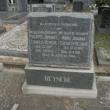 REYNEKE Philippus Johannes Cornelis 1907-1953 &amp; Maria Johanna Elizabeth 1905-1991
